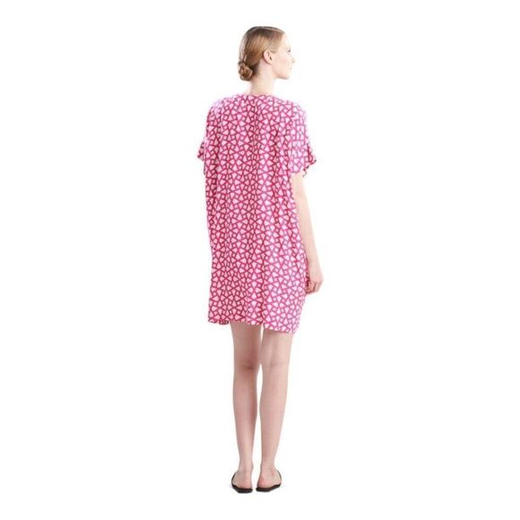 Natori Fuchsia Soho Geo Printed Challis Kaftan Dress Size S New - Picture 5 of 9